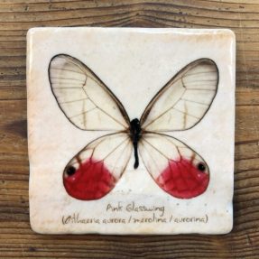 Henri Banks – Marmorfliese “Schmetterling” rot/weiss