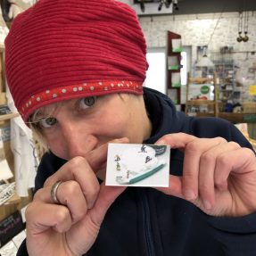 Jannis Miniaturwelten - "Snowboarder im Rasierschaum" - Magnet