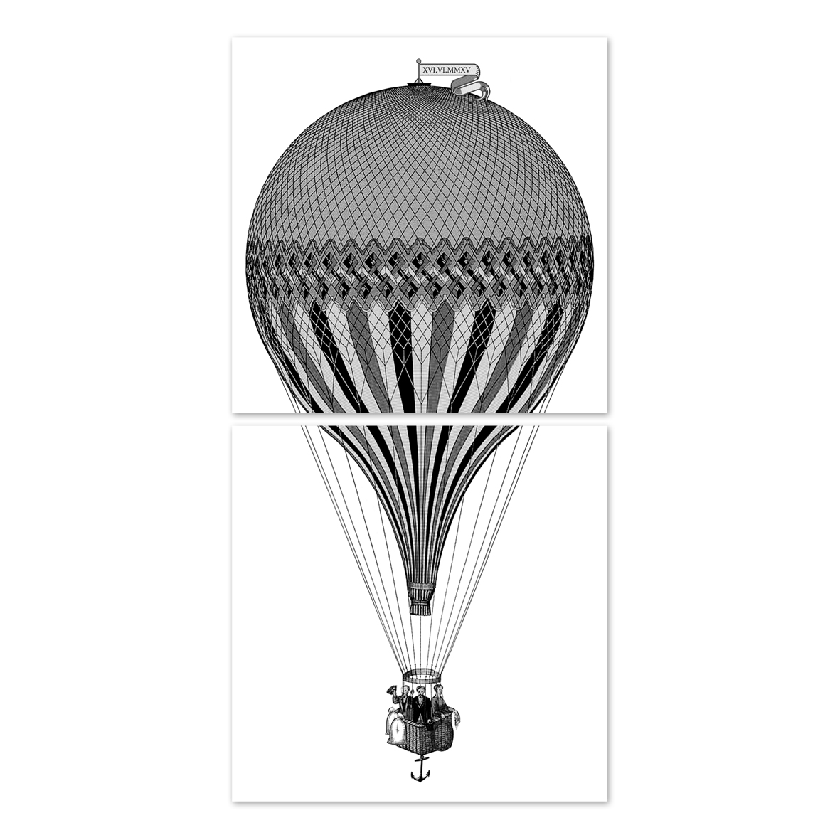 boubouki - Fliesenaufkleber "Montgolfiere Heissluftballon" 2er Set - 15cmx15cm
