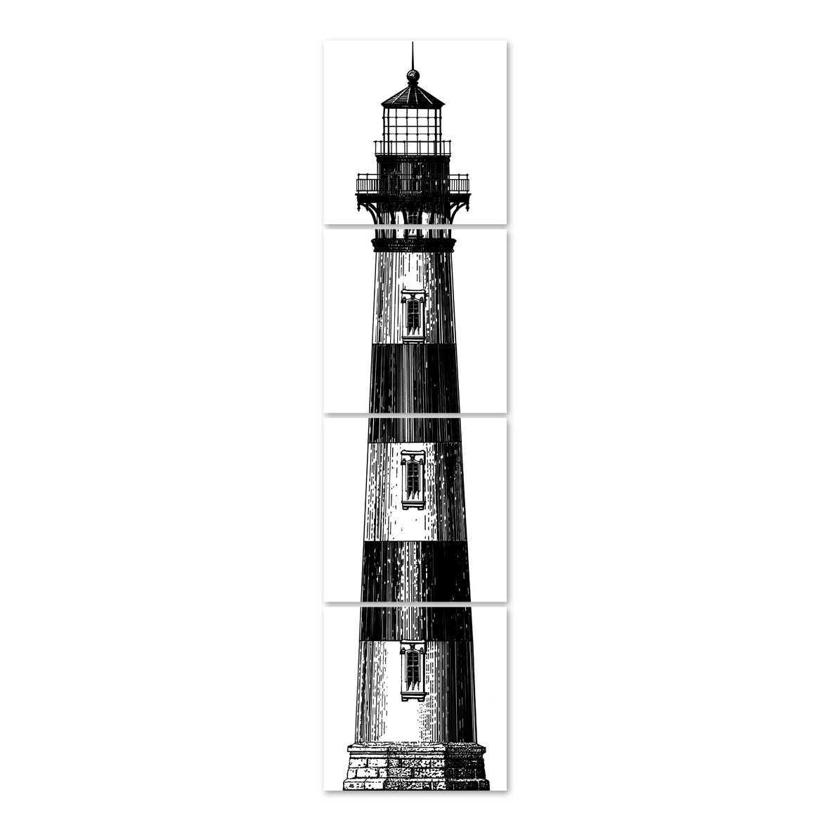 boubouki - Fliesenaufkleber "Leuchtturm" 4er Set - 15cmx15cm