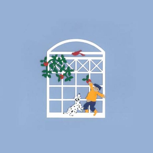 Oda Wiedbrecht - Fensterbild "Junge mit Hund"