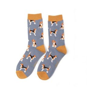 Damen-Socken - Bamboo "Beagle pups, denim", Größe: 36 - 41