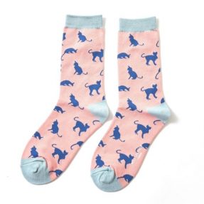 Damen-Socken - Bamboo "Cats, pink", Größe: 36 - 41