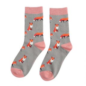 Damen-Socken - Bamboo "Foxes, grey", Größe: 36 - 41