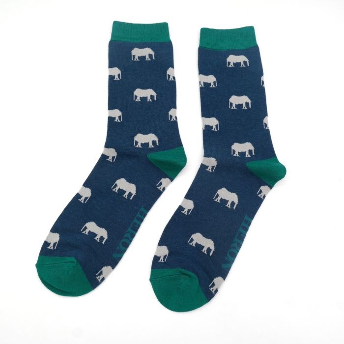 Männer-Socken - Bamboo "Mini Elephants, navy", Größe: 40 - 46