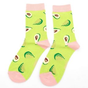 Damen-Socken - Bamboo "Avocados" Light Green, Größe: 36 - 41
