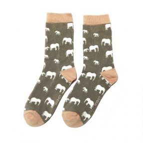 Damen-Socken - Bamboo "Elephants" grey, Größe: 36 - 41