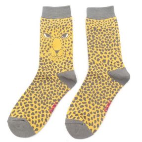 Damen-Socken - Bamboo "Leopard" Yellow, Größe: 36 - 41