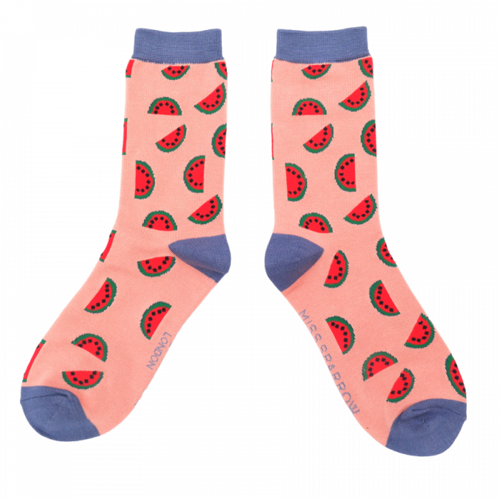 Damen-Socken - Bamboo "Watermelons" Dusky Pink, Größe: 36 - 41