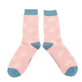 Damen-Socken - Bamboo "Bikes, Dusky Pink", Größe: 36 - 41