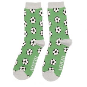 Männer-Socken - Bamboo "Footballs, Mint", Größe: 40 - 46