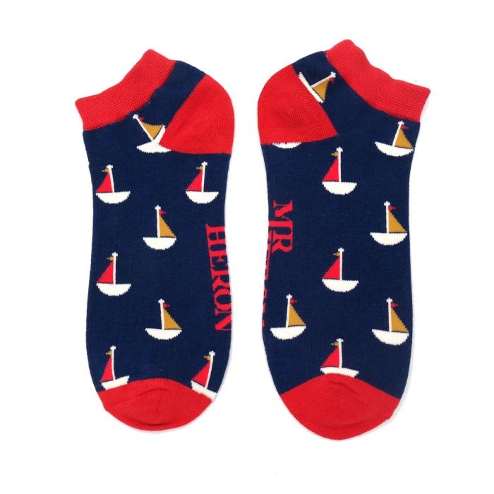 Sneaker Männer-Socken - Bamboo "Little Boats, navy", Größe: 40 - 46