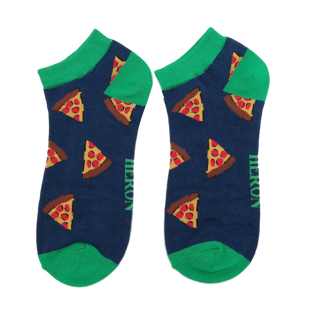 Sneaker Männer-Socken - Bamboo "Pizza Slices,navy", Größe: 40 - 46