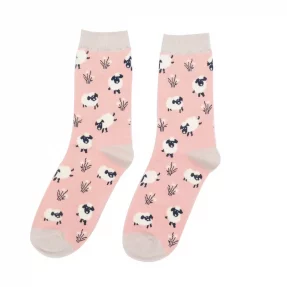 Damen-Socken - Bamboo  "Leaping Sheep, dusky Pink",  Größe: 36 - 41