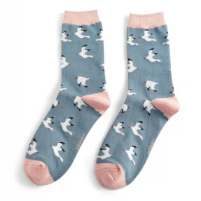 Damen-Socken - "Seagulls, Denim", Größe: 36 - 41