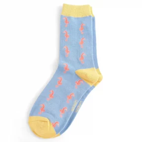 Damen-Socken - "Seahorse, Powder Blue", Größe: 36 - 41
