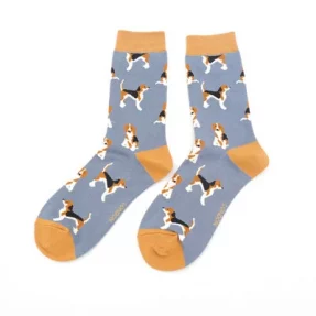 Damen-Socken - Bamboo "Beagle pups, Denim", Größe: 36 - 41