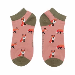Sneaker Damen-Socken - Bamboo "Foxes - dusky pink", Größe 36 - 41