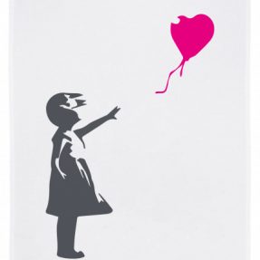 17;30 Geschirrtuch weiss - "Girl with Ballon"