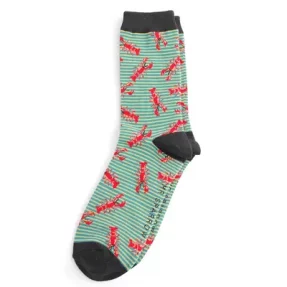 Männer-Socken - Bamboo  "Lobsters, Teal", Größe: 40 - 46