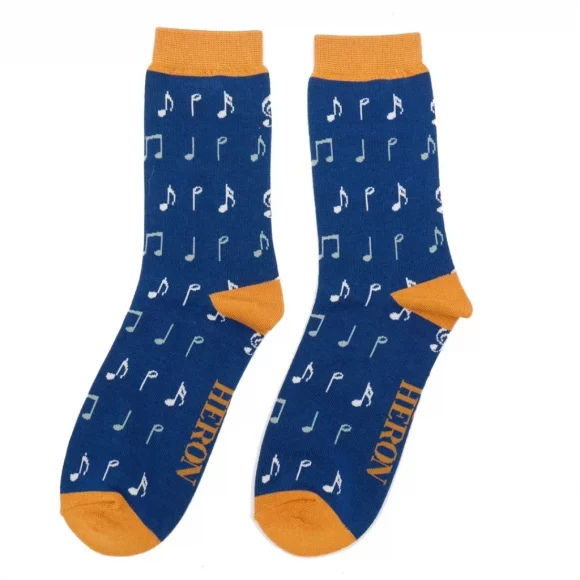Männer-Socken - Bamboo "Music, Navy", Größe: 40 - 46