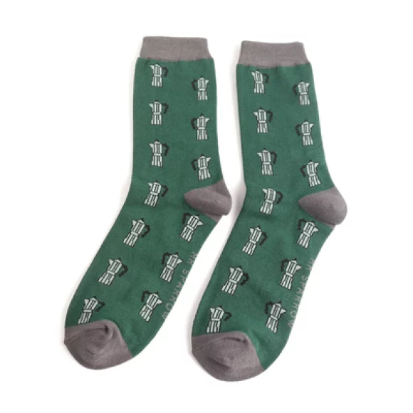 Männer-Socken - Bamboo "Cafetiere, Green", Größe: 40 - 46
