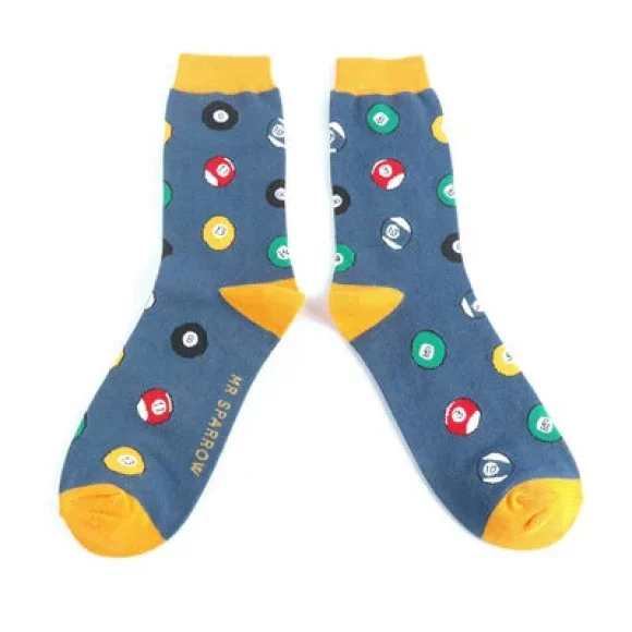 Männer-Socken - Bamboo "Pool Balls, Navy", Größe: 40 - 46