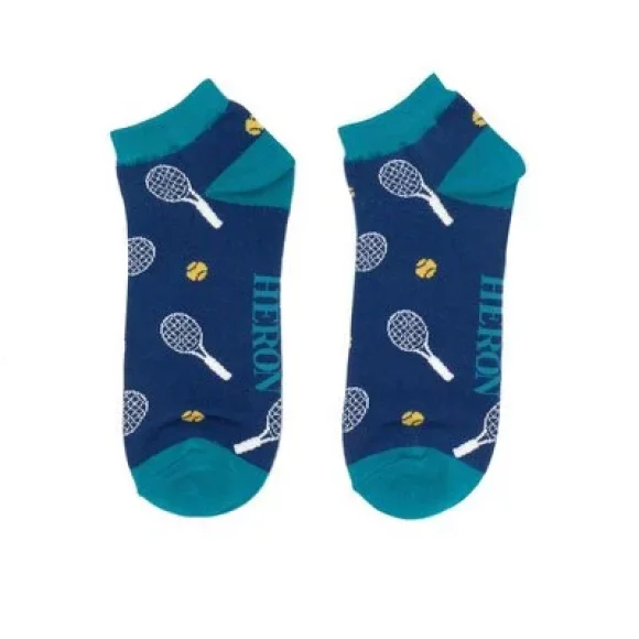 Sneaker Männer-Socken - Bamboo "Tennis, Navy" Größe: 40 - 46