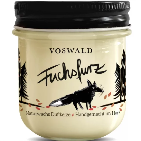 Voswald - Duftkerze "Fuchsfurz" (Pfirsich, Aprikose, Cassis und Mandel)