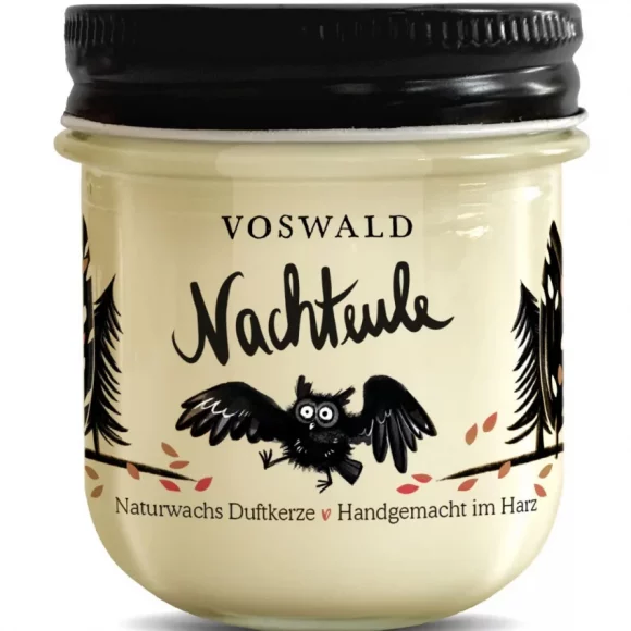 Voswald - Duftkerze "Nachteule" (Weiße Minze)