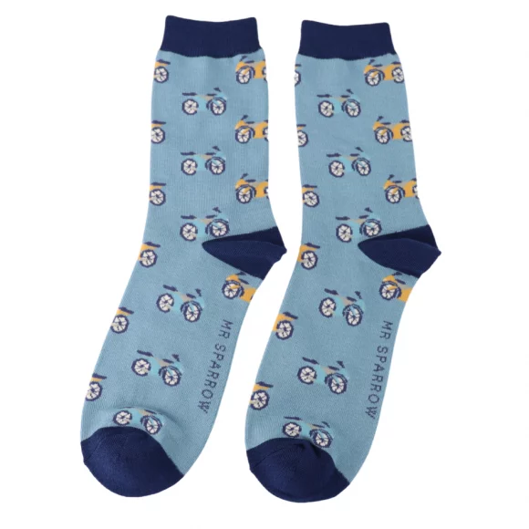 Männer-Socken - Bamboo "Motorbikes, Denim", Größe: 40 - 46