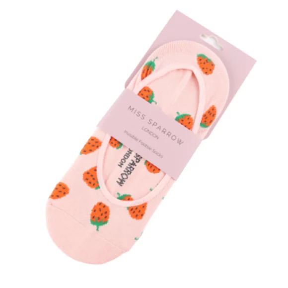 Damen - Füßlinge - "Strawberries, Dusky Pink" Gr. 37-41