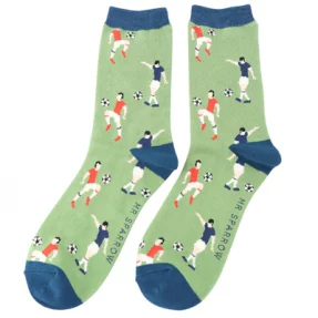 Männer-Socken - Bamboo "Footballers, Green", Größe: 40 - 46