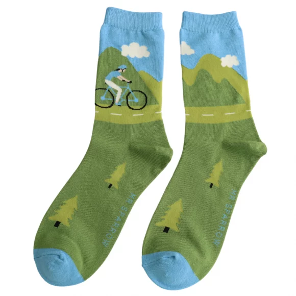 Männer-Socken - Bamboo "Mountain Biking, Sky", Größe: 40 - 46