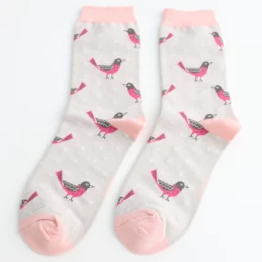 Damen-Socken - Bamboo   "Blackbirds, silver", Größe: 36 - 41