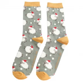 Männer-Socken - Bamboo  "Santa Sheep", Größe: 40 - 46