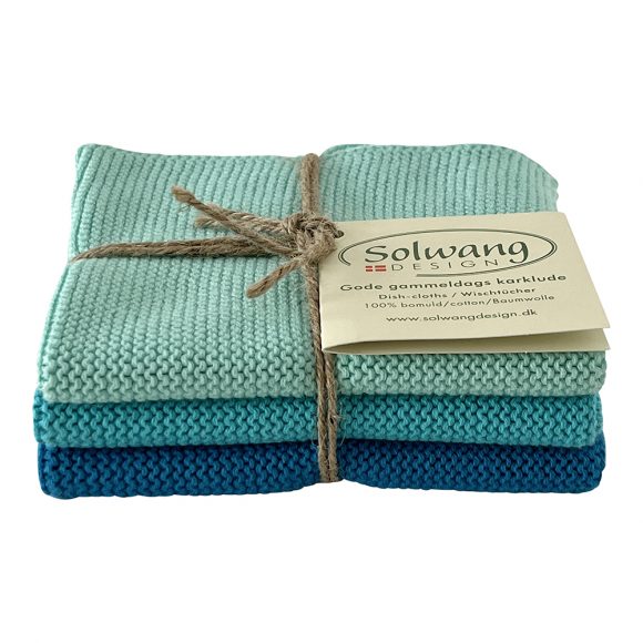 Solwang Wischtücher Aqua/Türkis/Blau BIO
