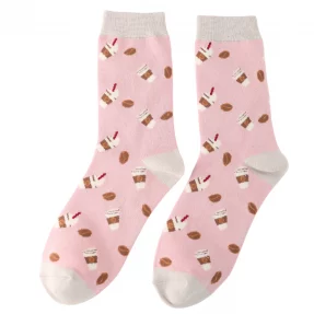 Damen-Socken - "Takeaway Coffee, Pink", Größe: 36 - 41