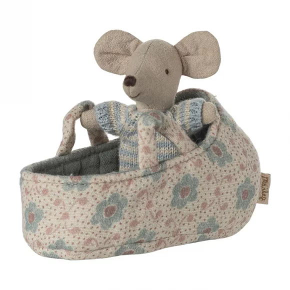 Maileg - "Babymaus in Tragetasche, blau"