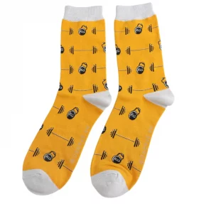 Männer-Socken - Bamboo "Weights, Mustard", Größe: 40 - 46