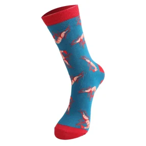 Männer-Socken - Bamboo "Shrimp, Blue", Größe: 40 - 46