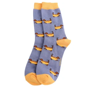Damen-Socken - Bamboo "Hot Dogs, Denim", Größe: 36 - 41